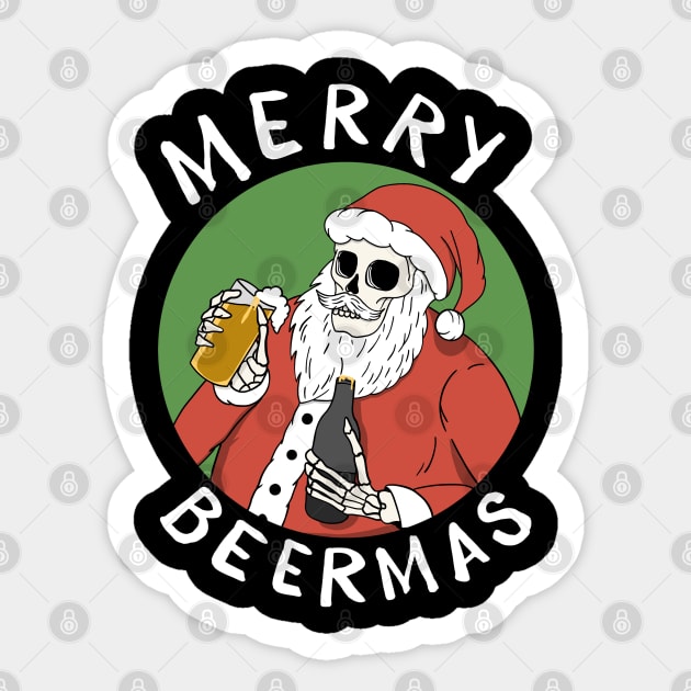 Merry Beermas Black Sticker by Summerdsgn